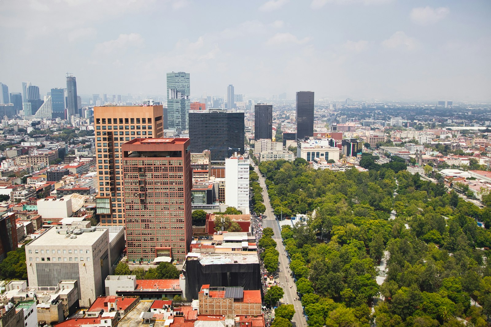 View of Mexico City with financial district in the background